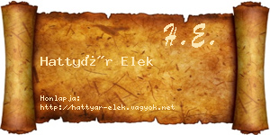 Hattyár Elek névjegykártya